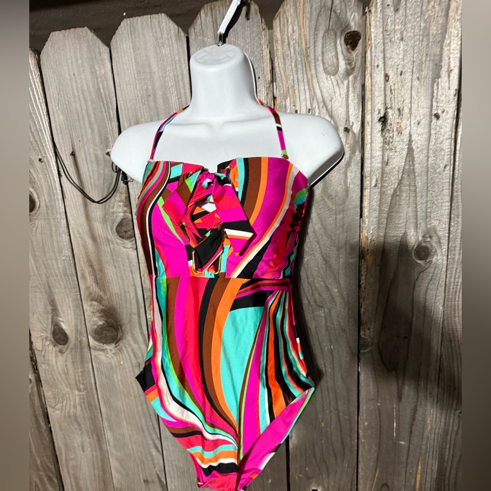Trina Turk Vibrant Multicolor  One Piece Swimsuit size 8